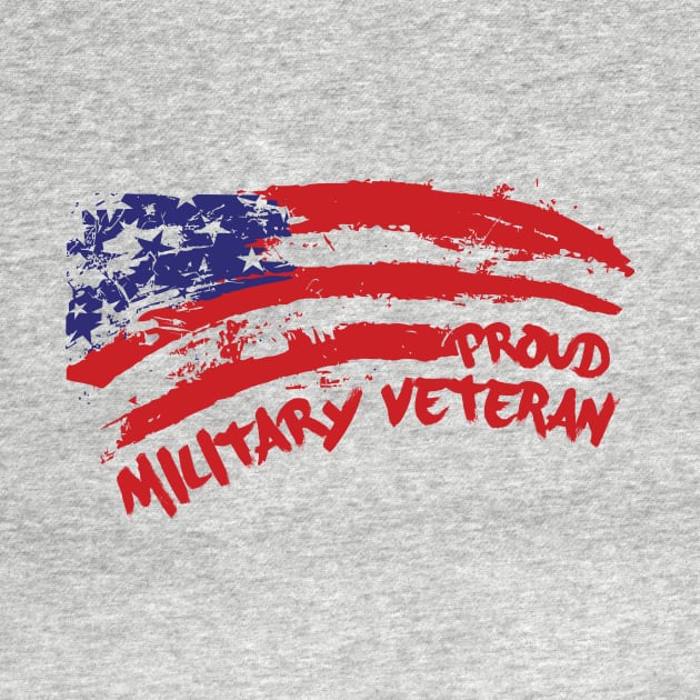 Proud Military Veteran American Flag by HiveMind